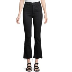 Mother The Hustler High-Rise Ankle Fray Black Jeans Womens 28 Minimalist Luxury